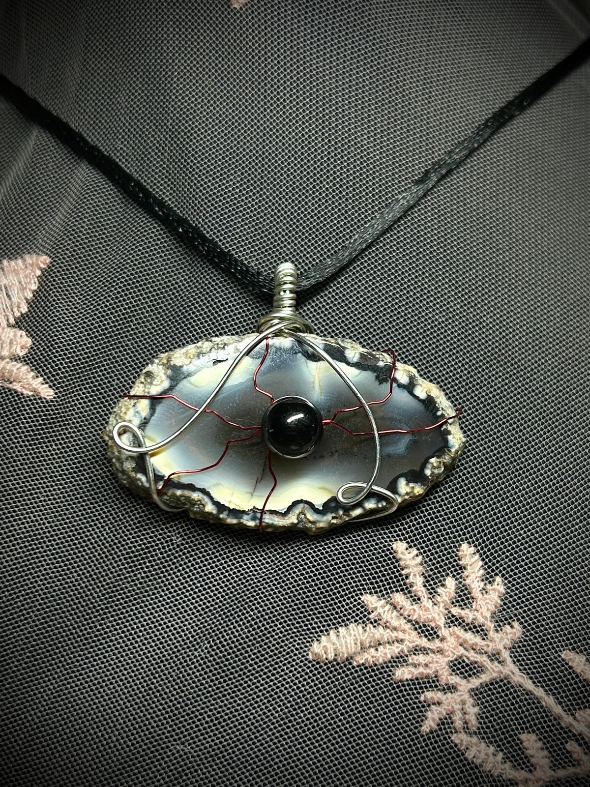 Agate Slab Eyeball Necklace