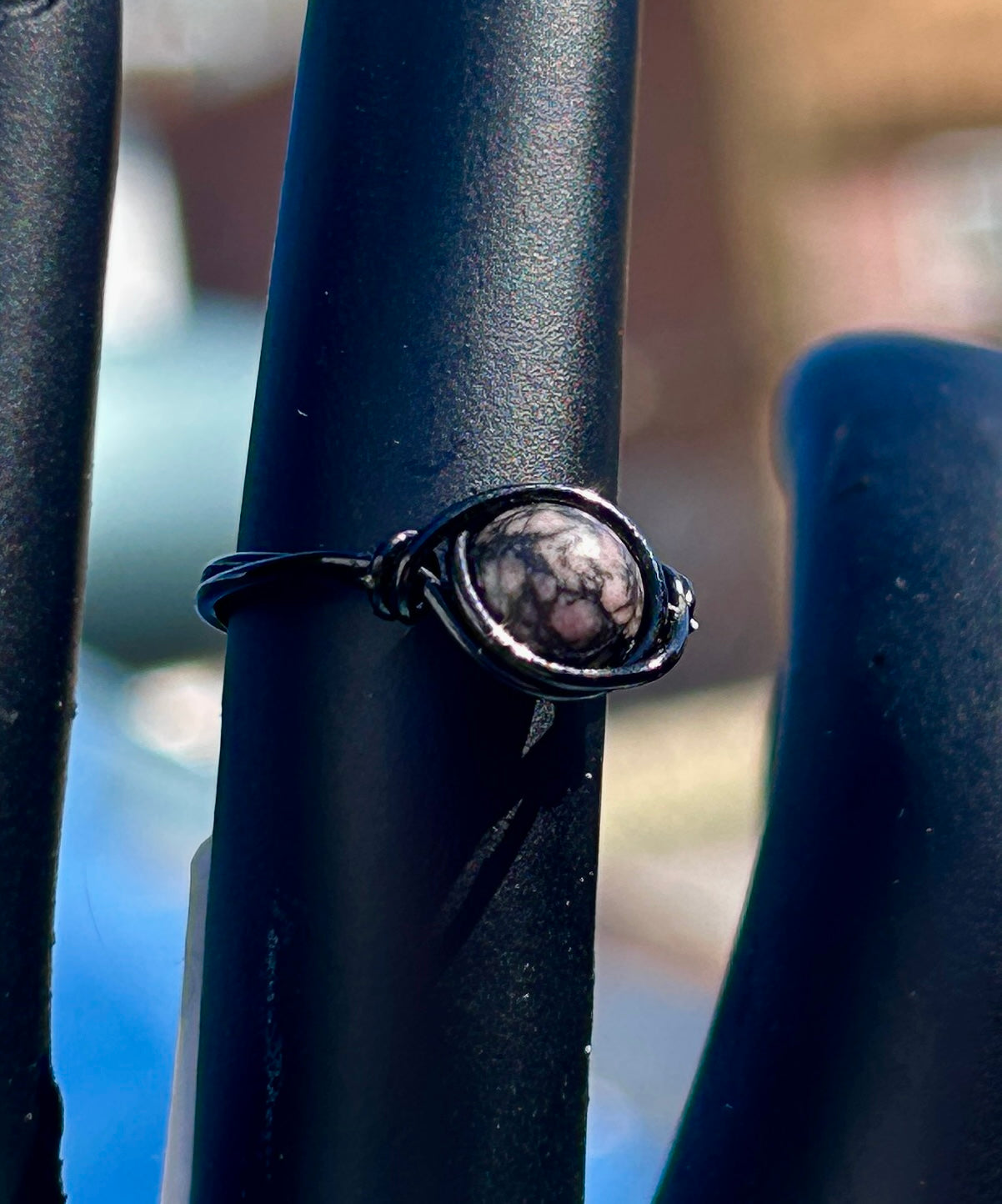 Rhodonite Black Ring