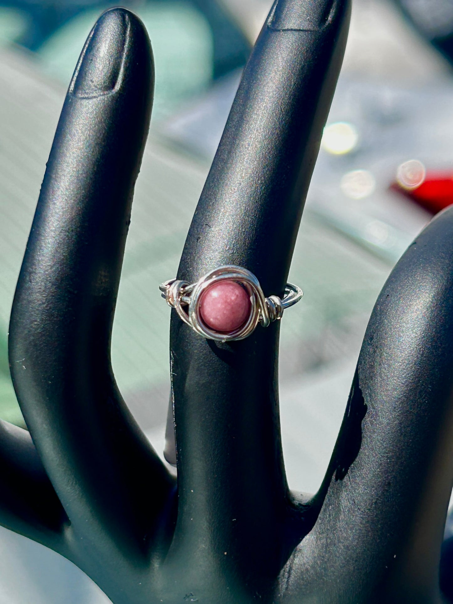 Rhodonite Silver Ring