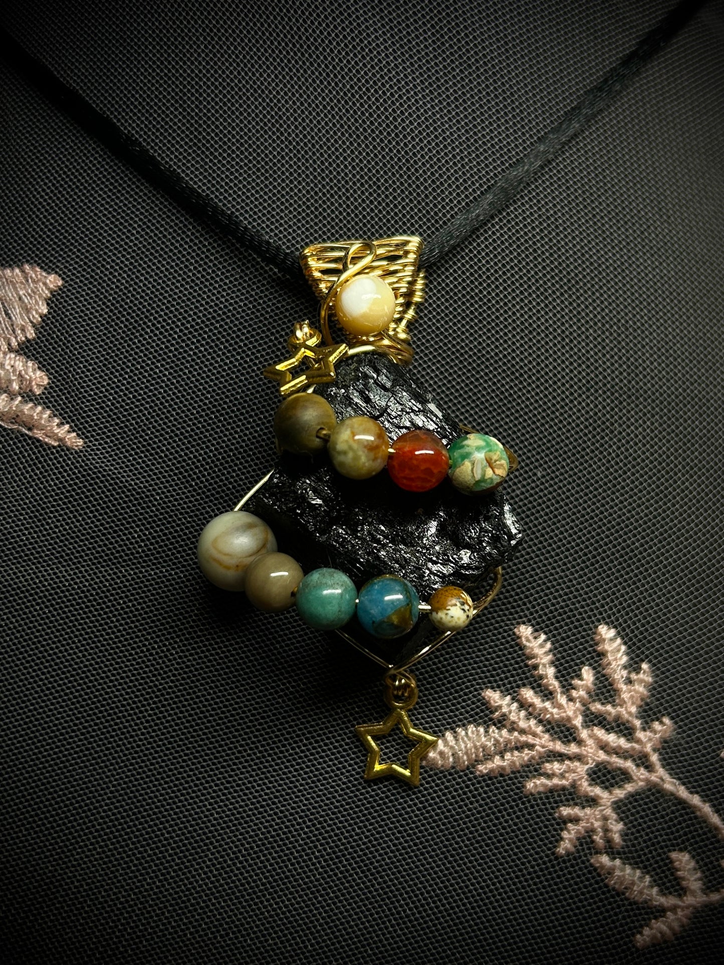 Black Tourmaline Space Necklace