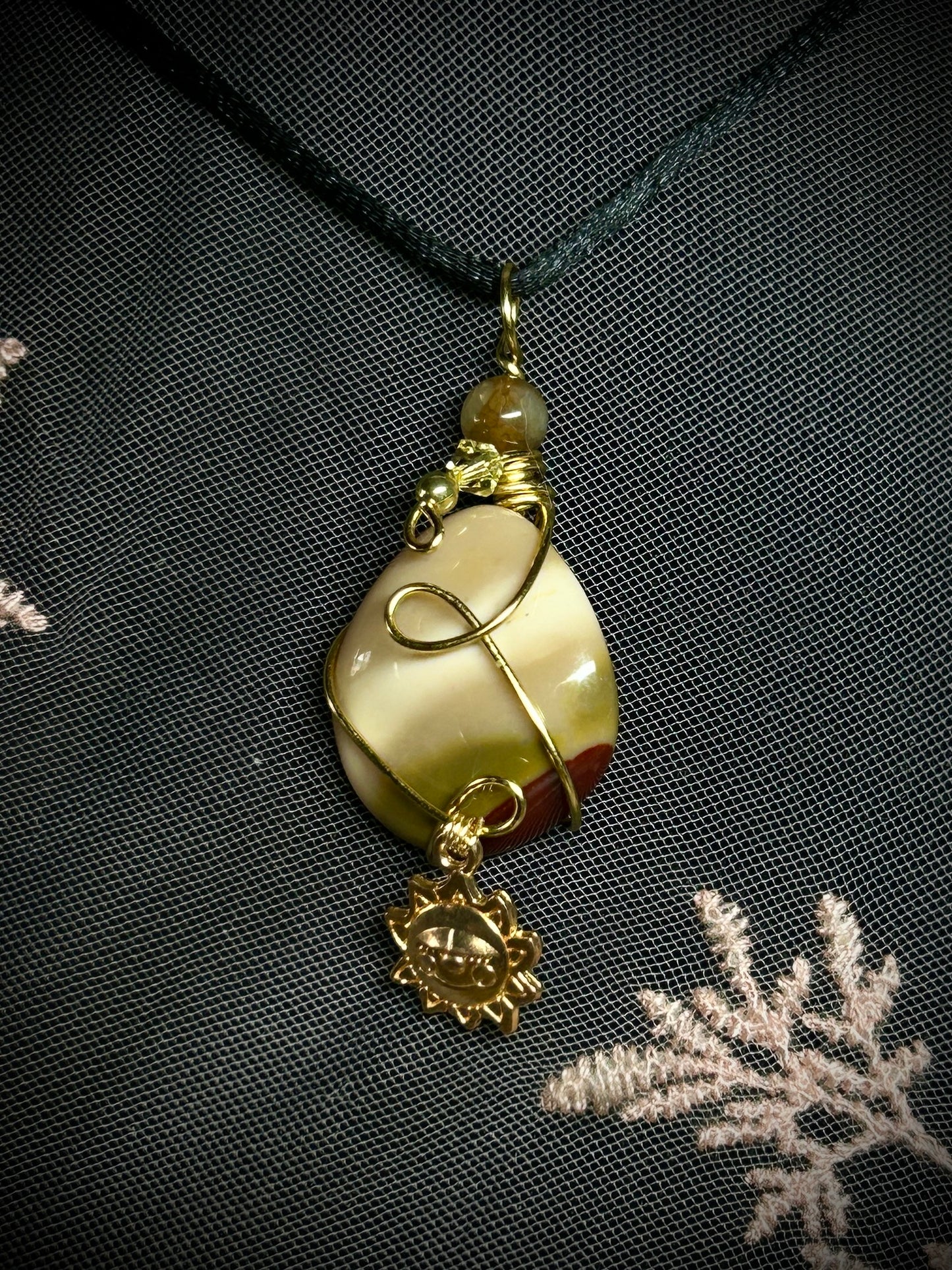 Mookaite with Sun Charm Necklace