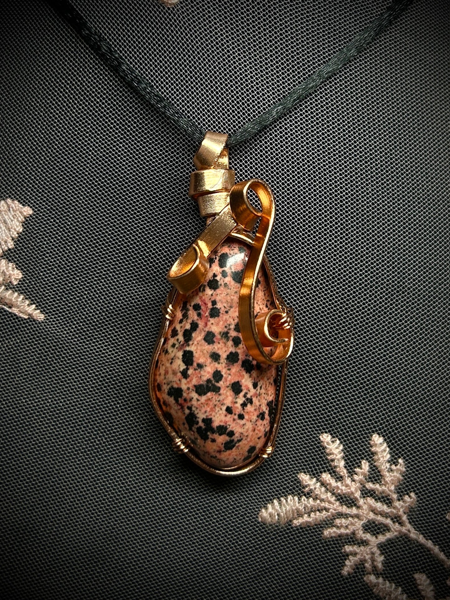 Red Dalmatian Jasper Necklace