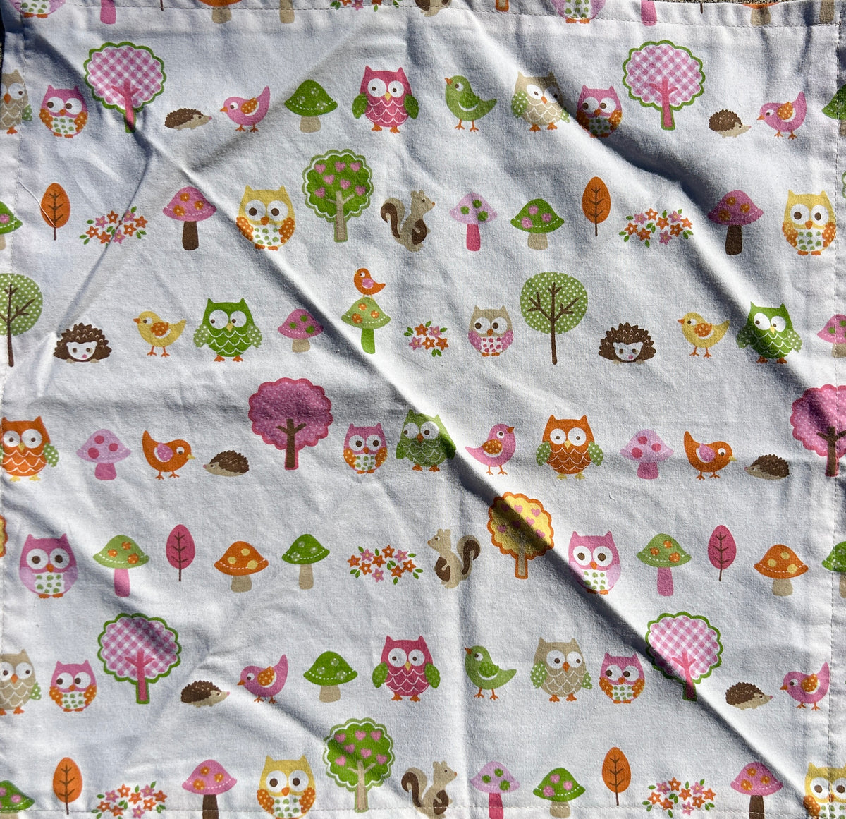 Owl, Mushroom, and Hedgehog Print Bandana