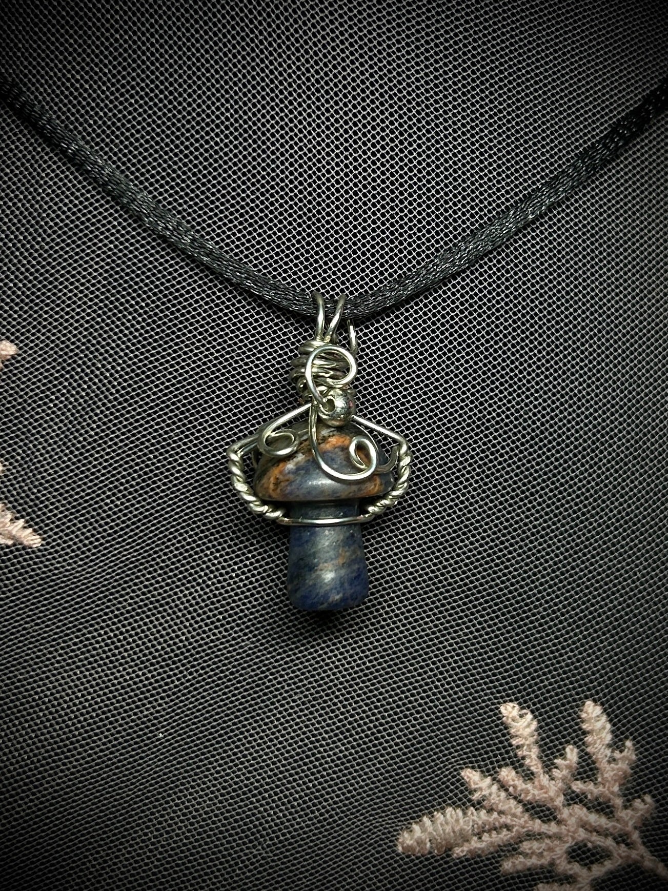 Sodalite Mushroom Necklace