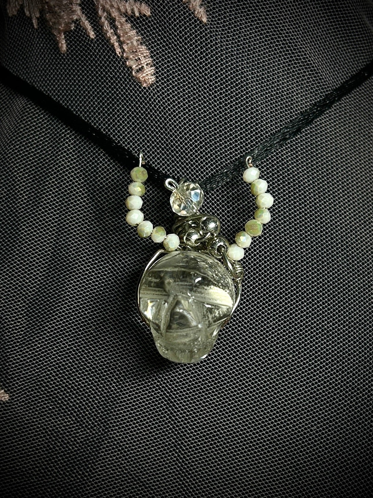 Steer Head Skull Quartz Necklace