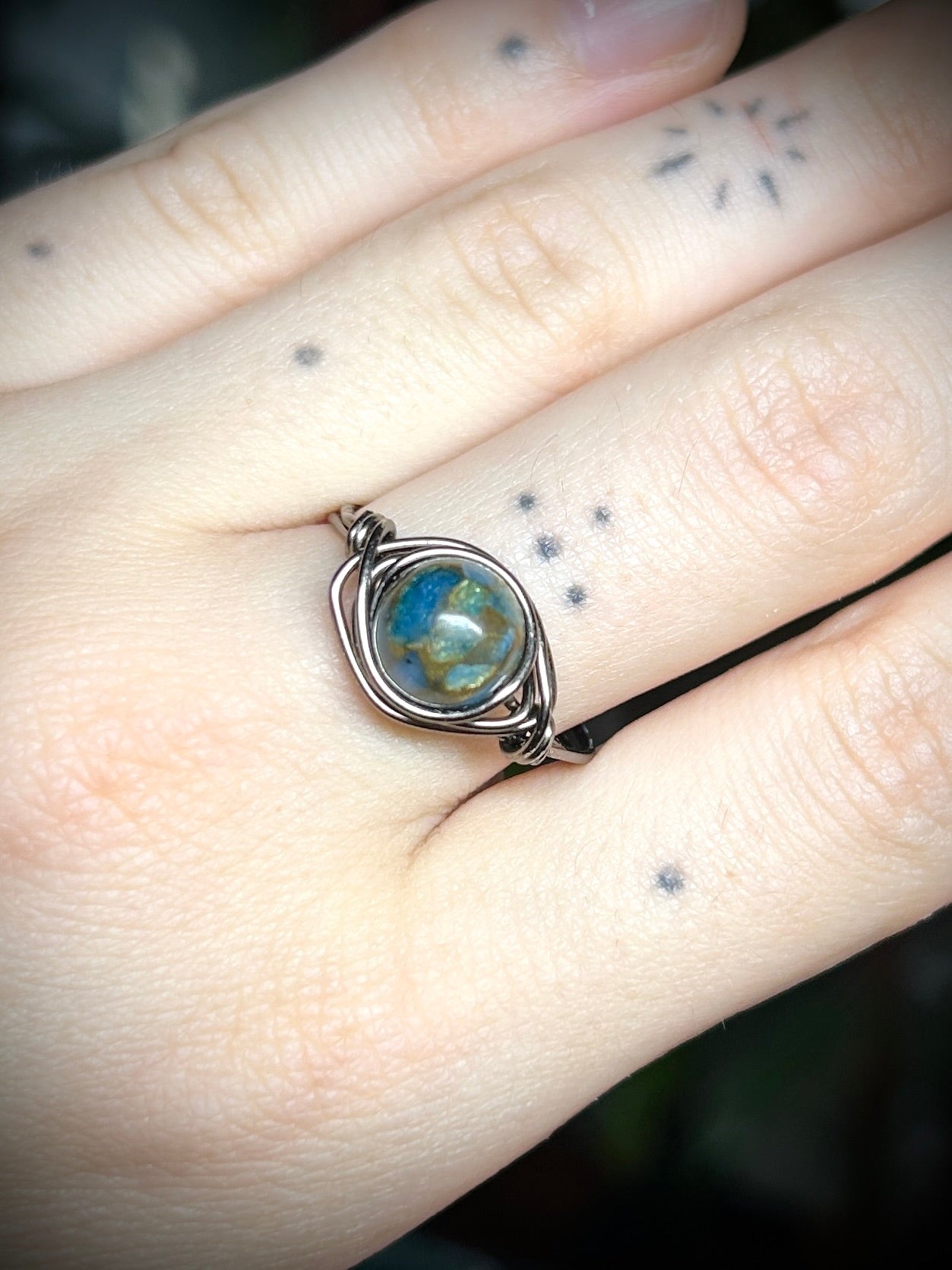 Lapis Dark Silver Ring