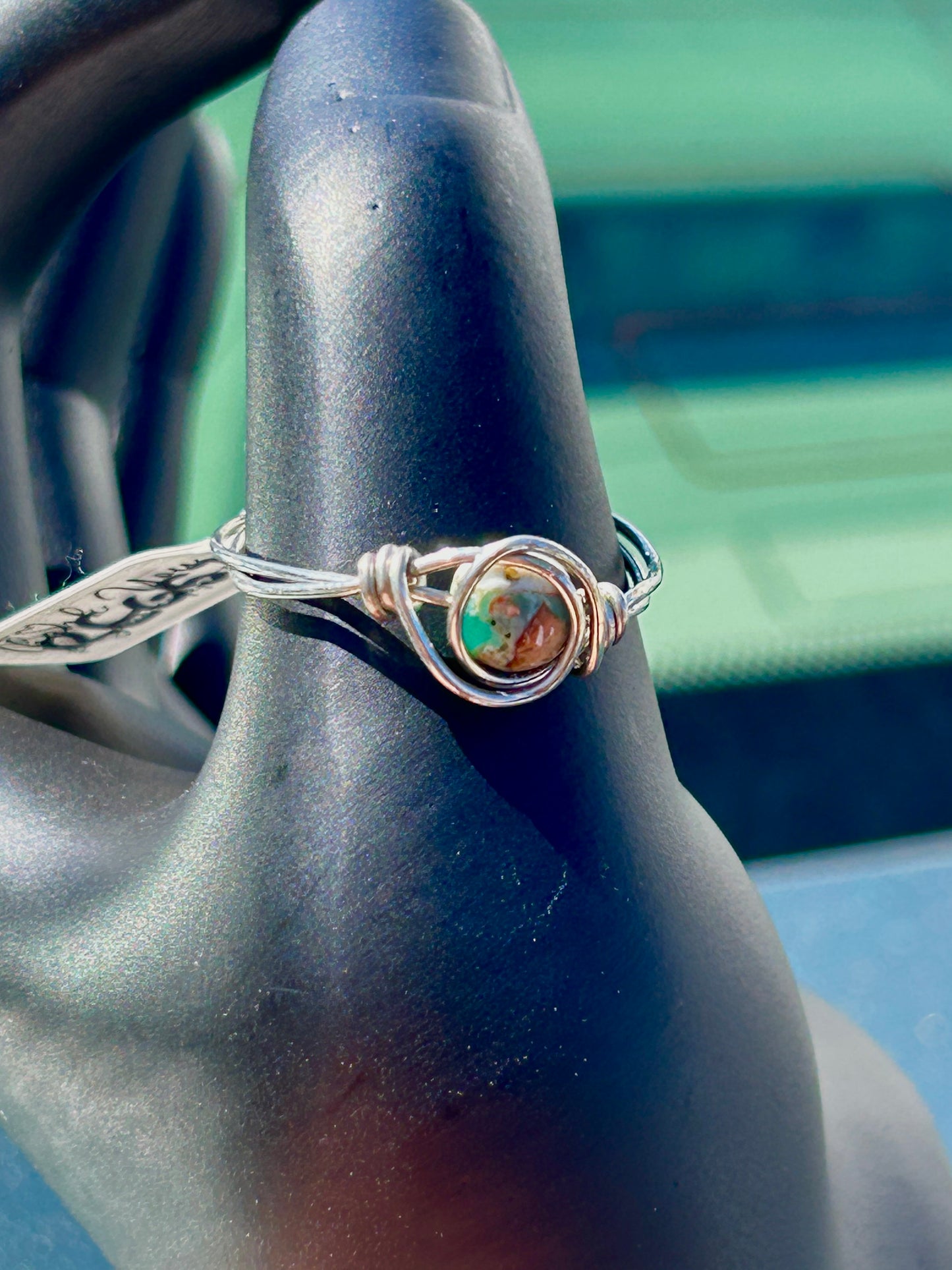 Dyed Jasper Silver Ring