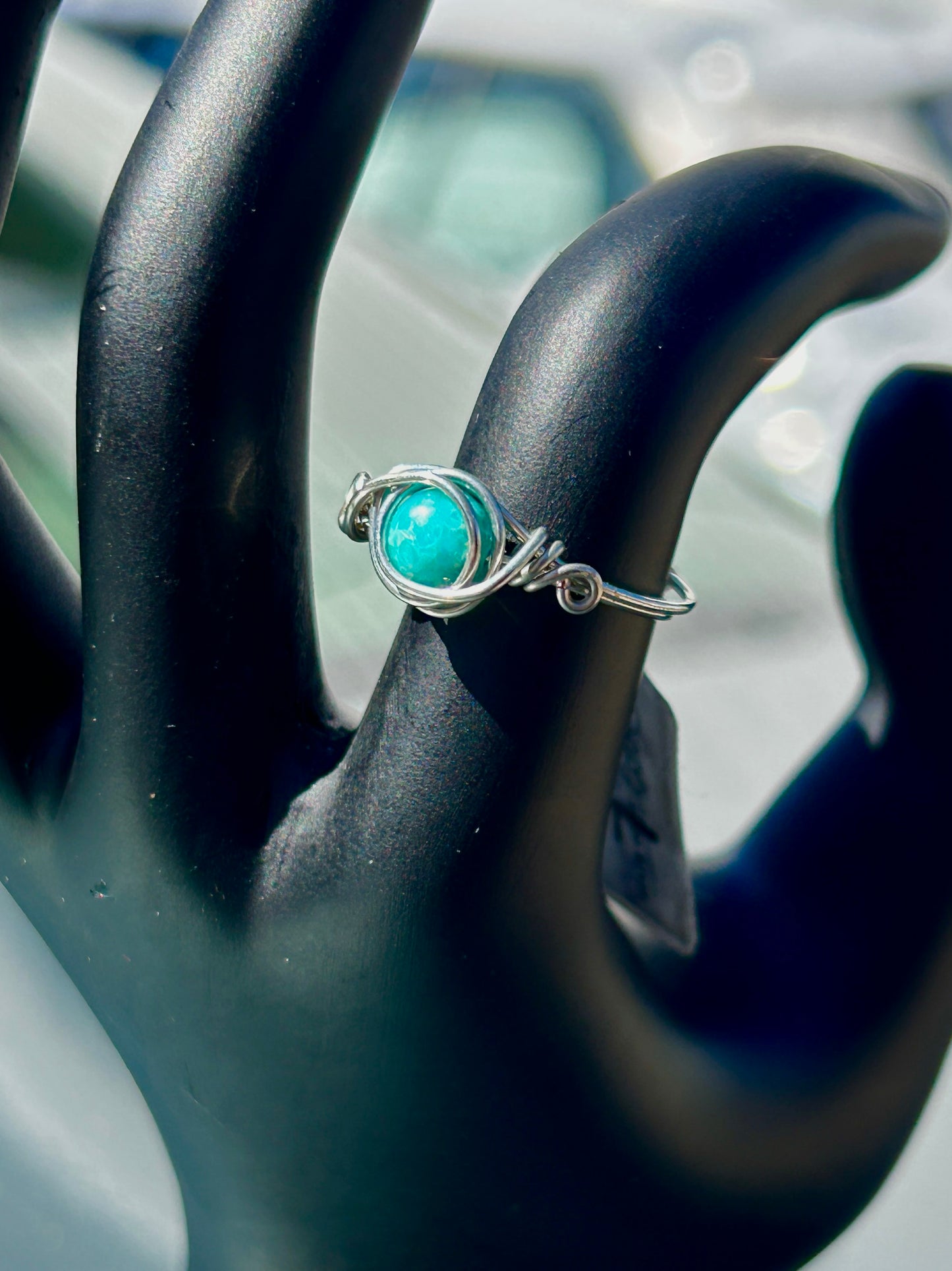 Dyed Jasper Silver Ring