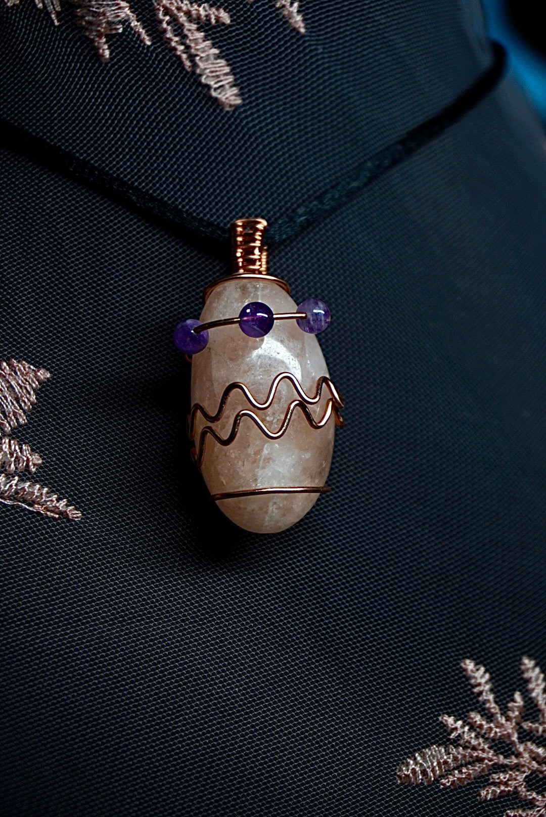 Pink Morganite Easter Egg Necklace