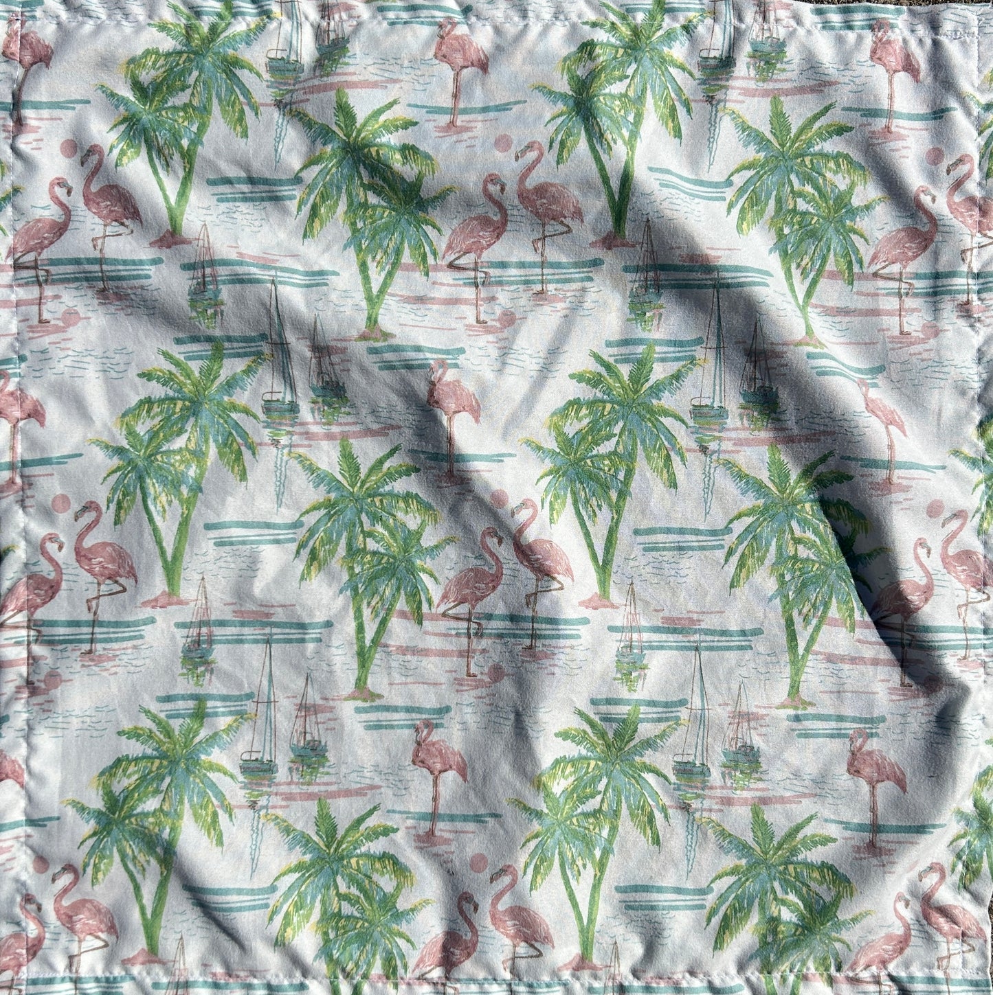 Flamingo & Palm Tree Print Bandana