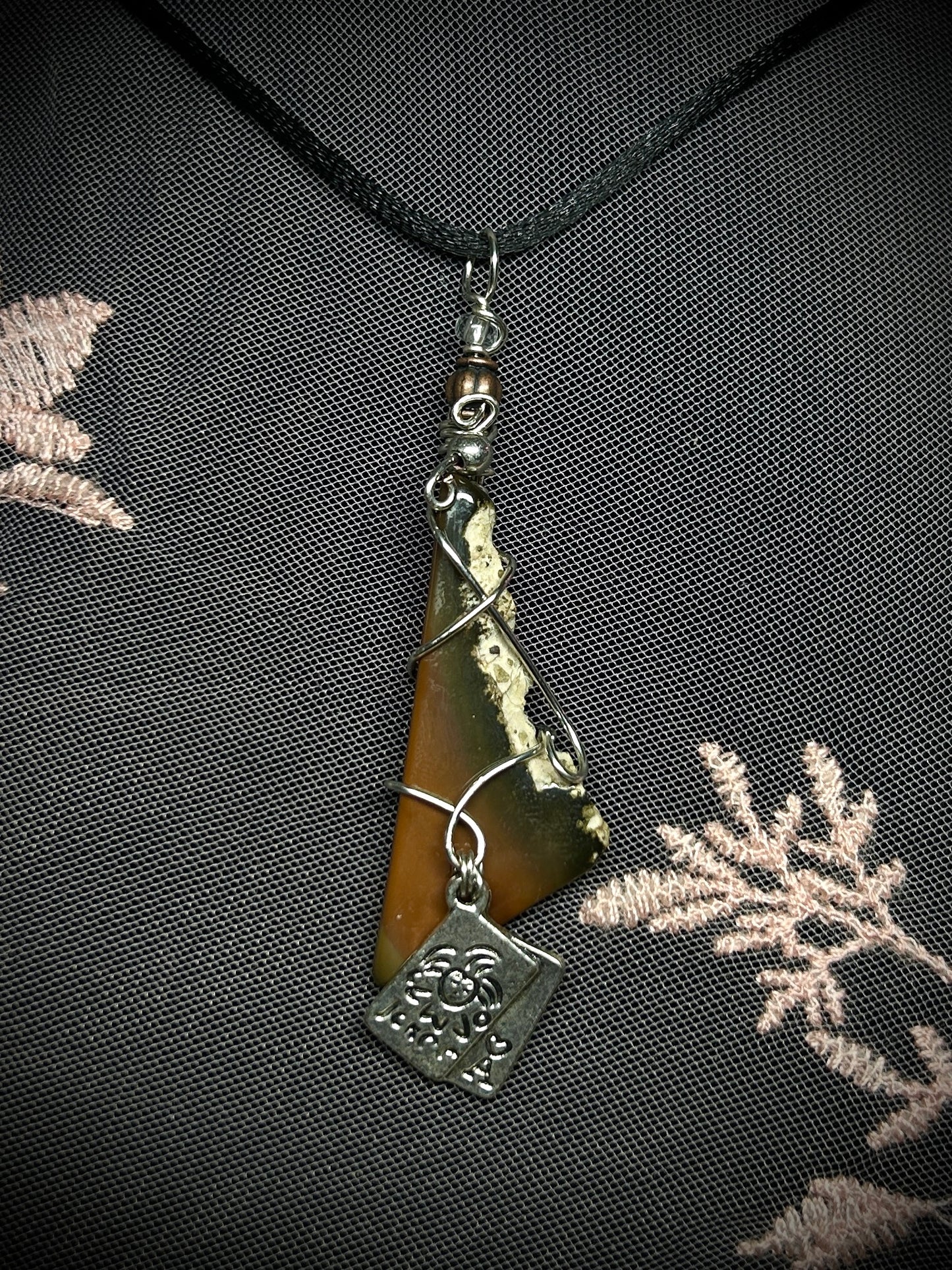 Jasper with Joker Card Charm Necklace