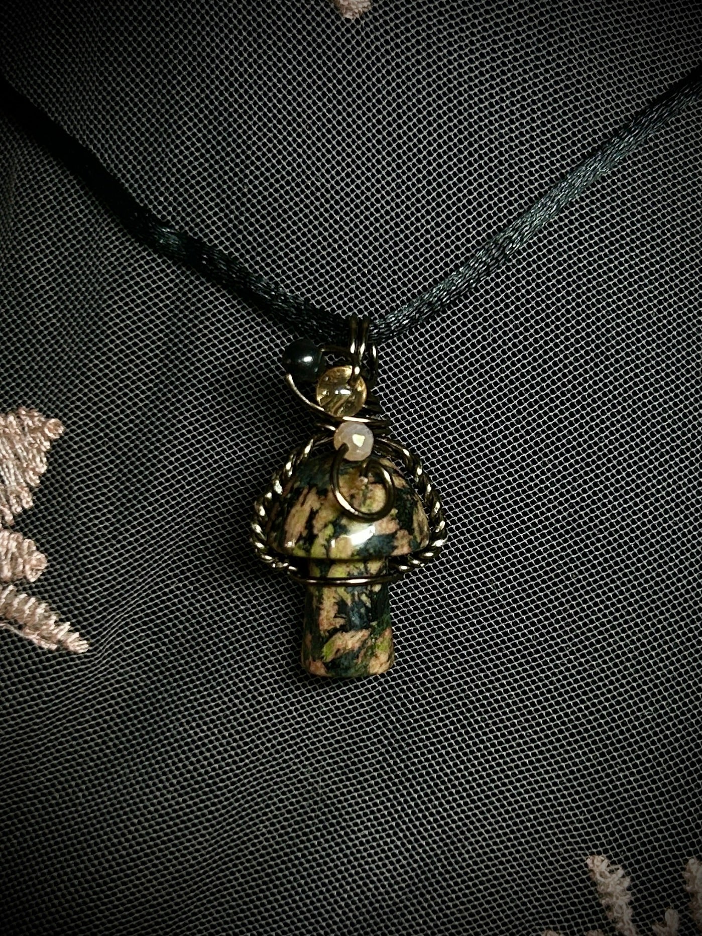 Jasper Mushroom Necklace