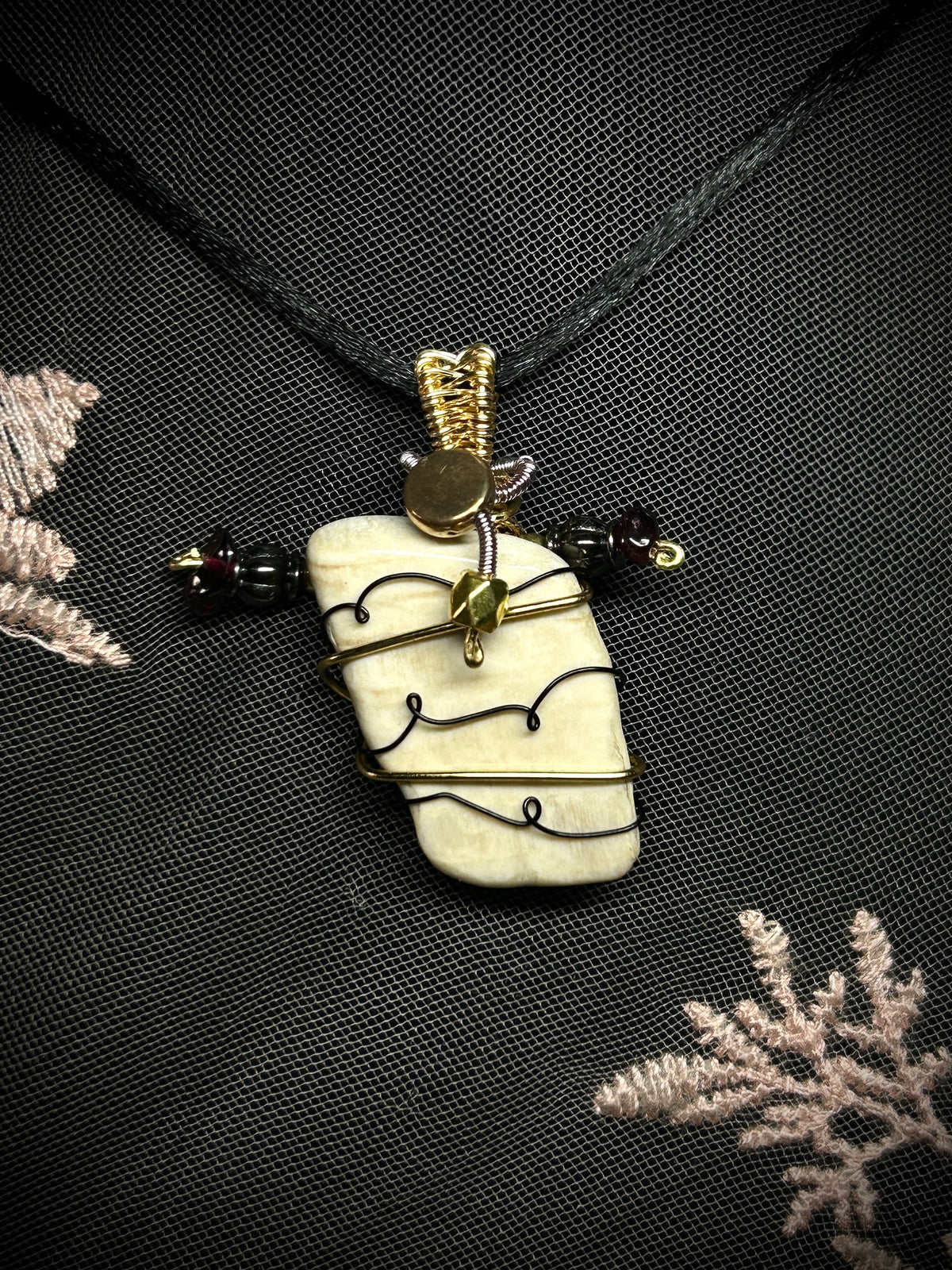 Petrified Wood Wizard Scroll Necklace