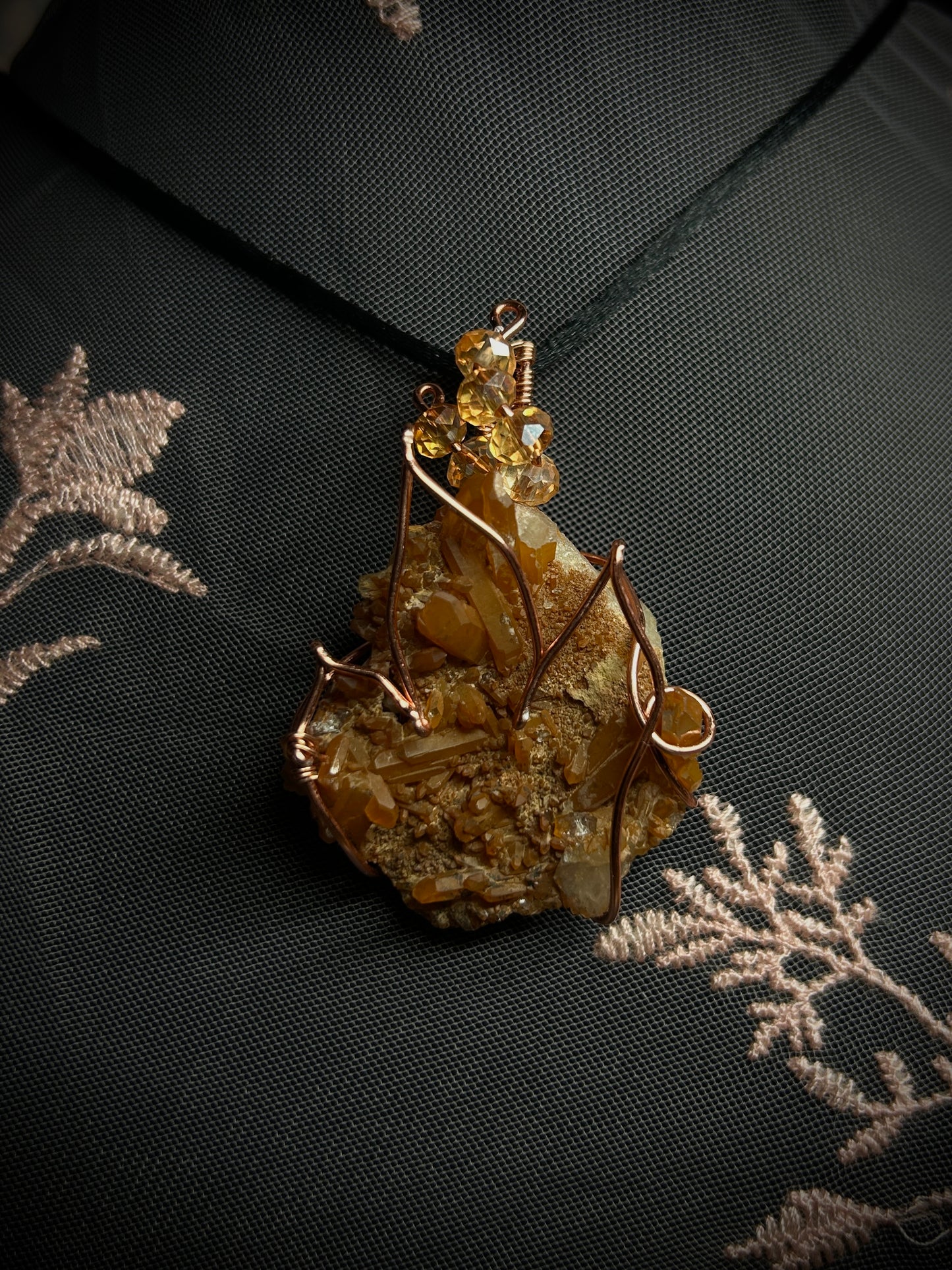 Tangerine Quartz Fire Necklace