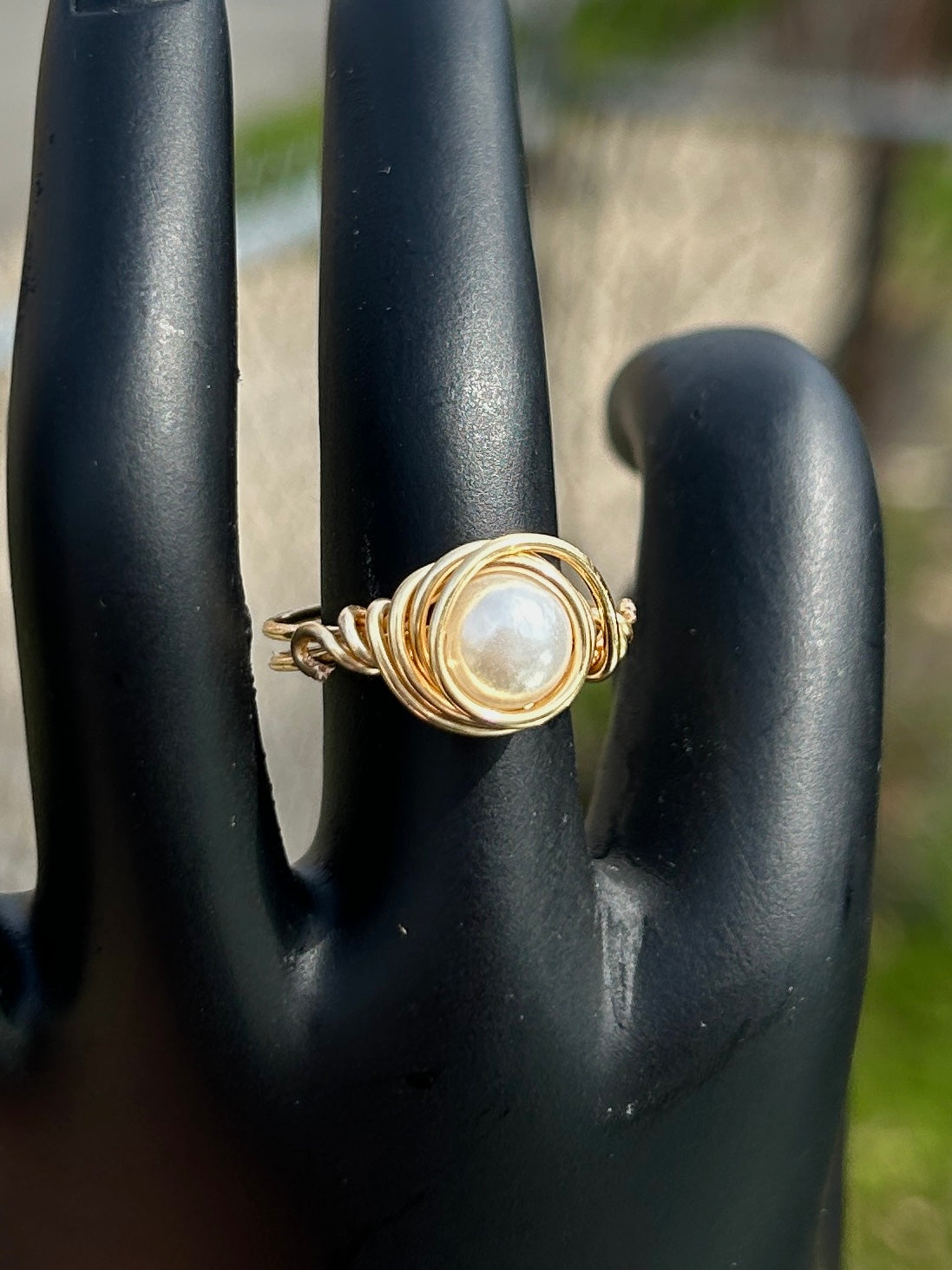 Large Pearl Gold Ring