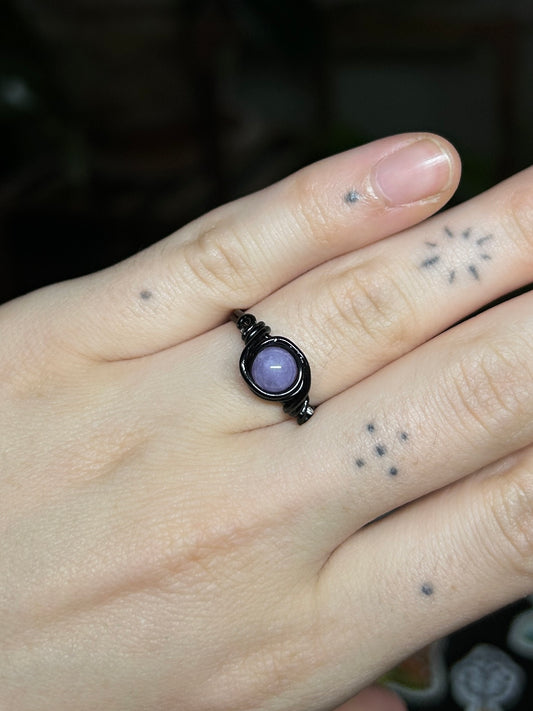Amethyst Black Ring