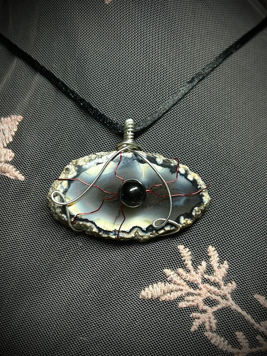 Agate Slab Eyeball Necklace