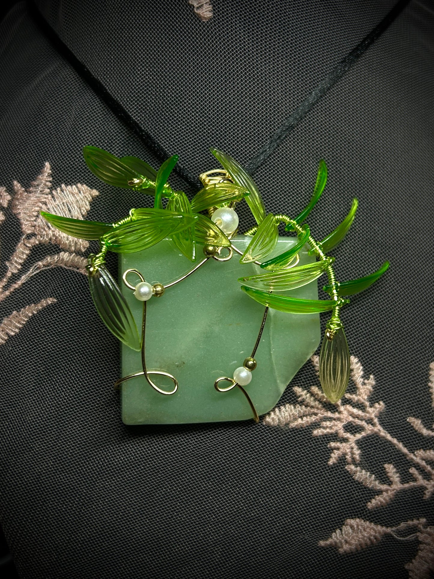 Green Aventurine Fern Necklace