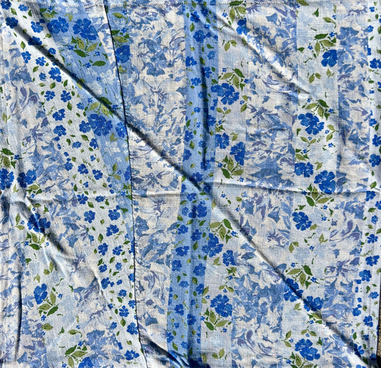 Light Blue Floral Print Bandana