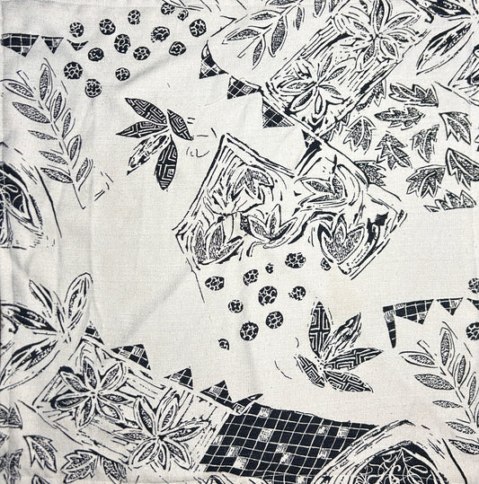 Funky Black Sketch Printed Bandana