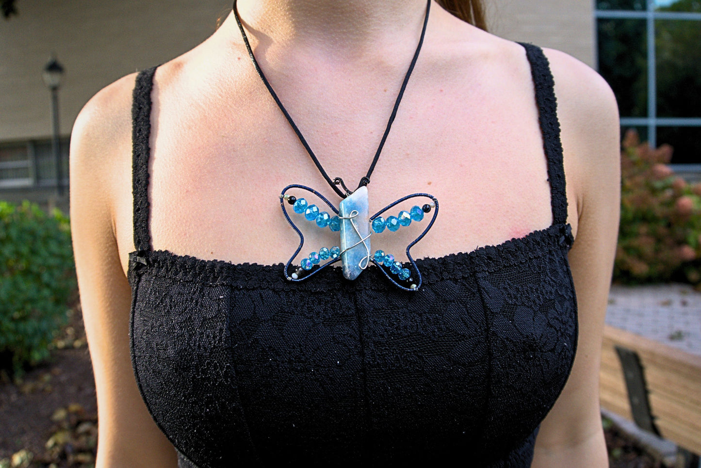 Trolleite Blue Butterfly Necklace