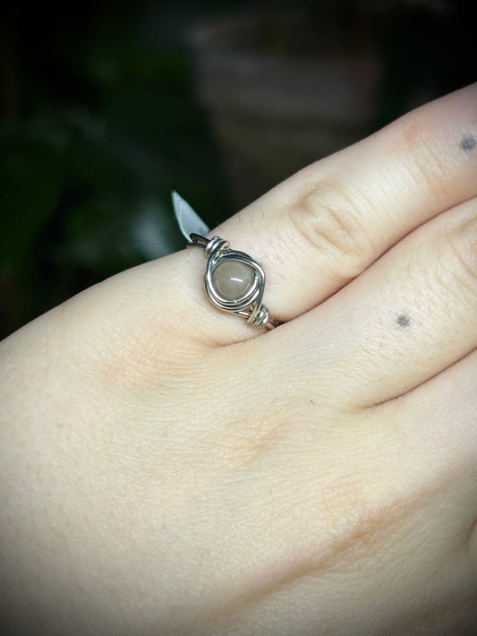 Gray Jasper Silver Ring