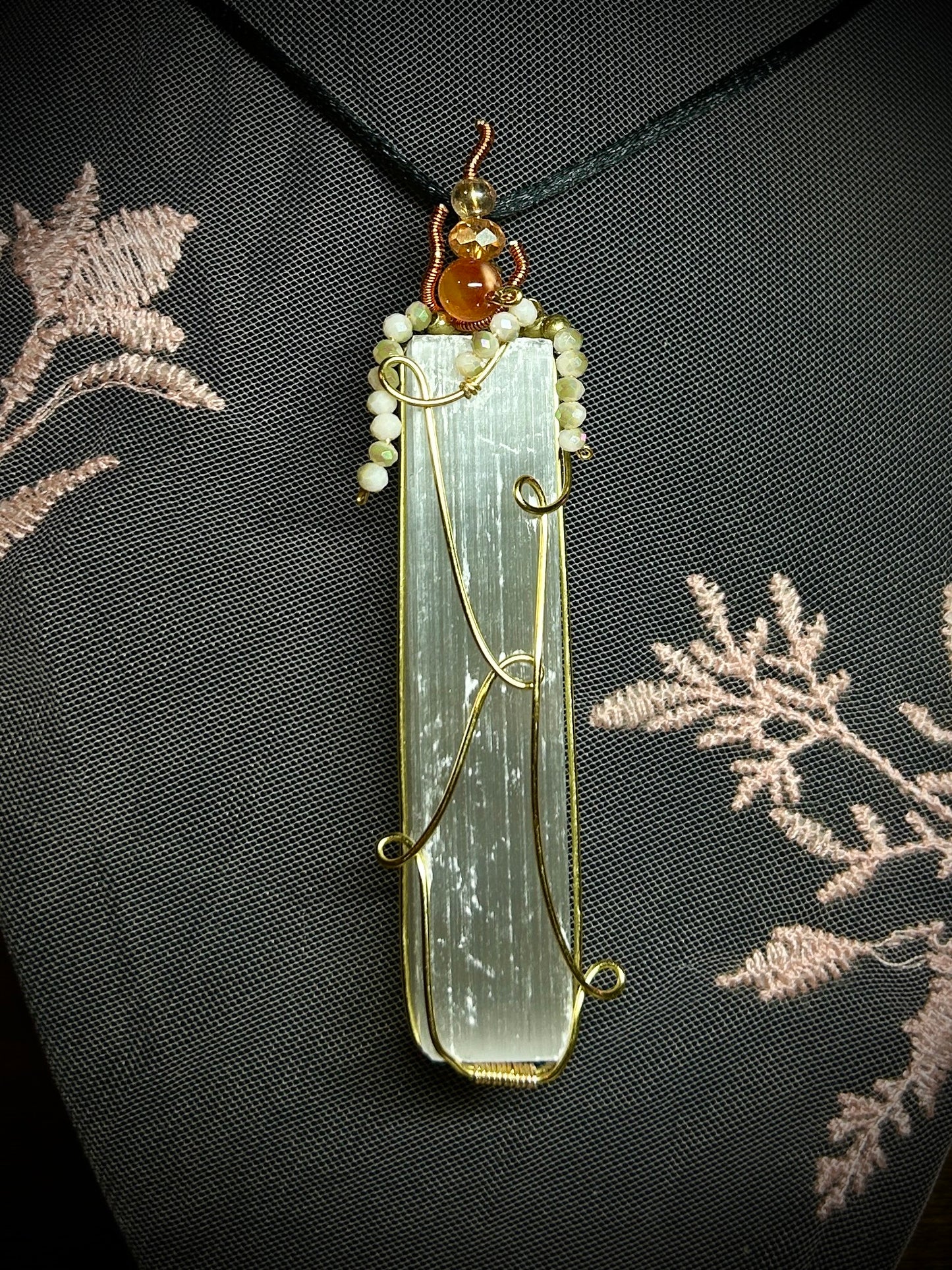 Selenite Candle Necklace