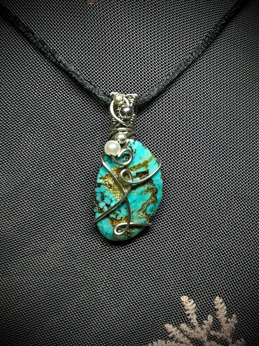 Turquoise Simple Wrapped Necklace
