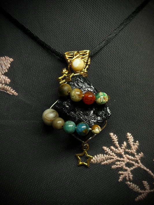 Black Tourmaline Space Necklace