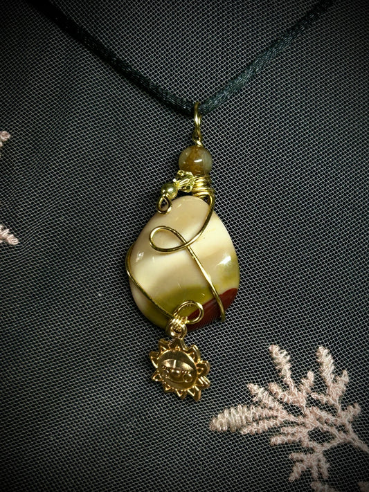 Mookaite with Sun Charm Necklace