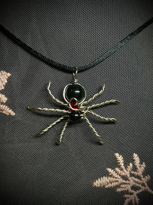 Small Beaded Spider Necklace