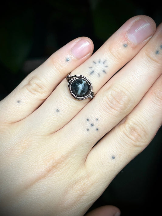 Jasper Dark Silver Ring