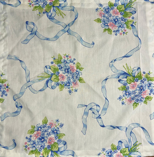 Blue Ribbons with Blue and Pink Flower Bundles Bandana