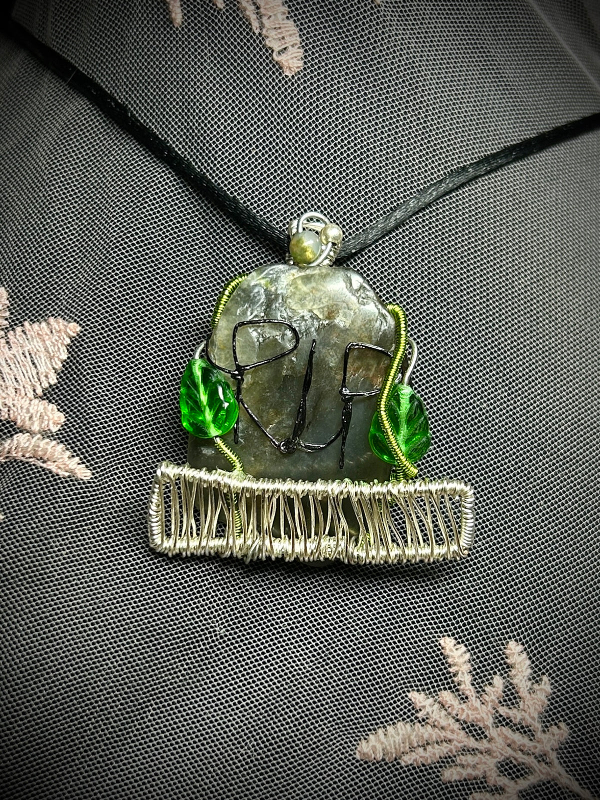 Smokey Quartz Tombstone Necklace