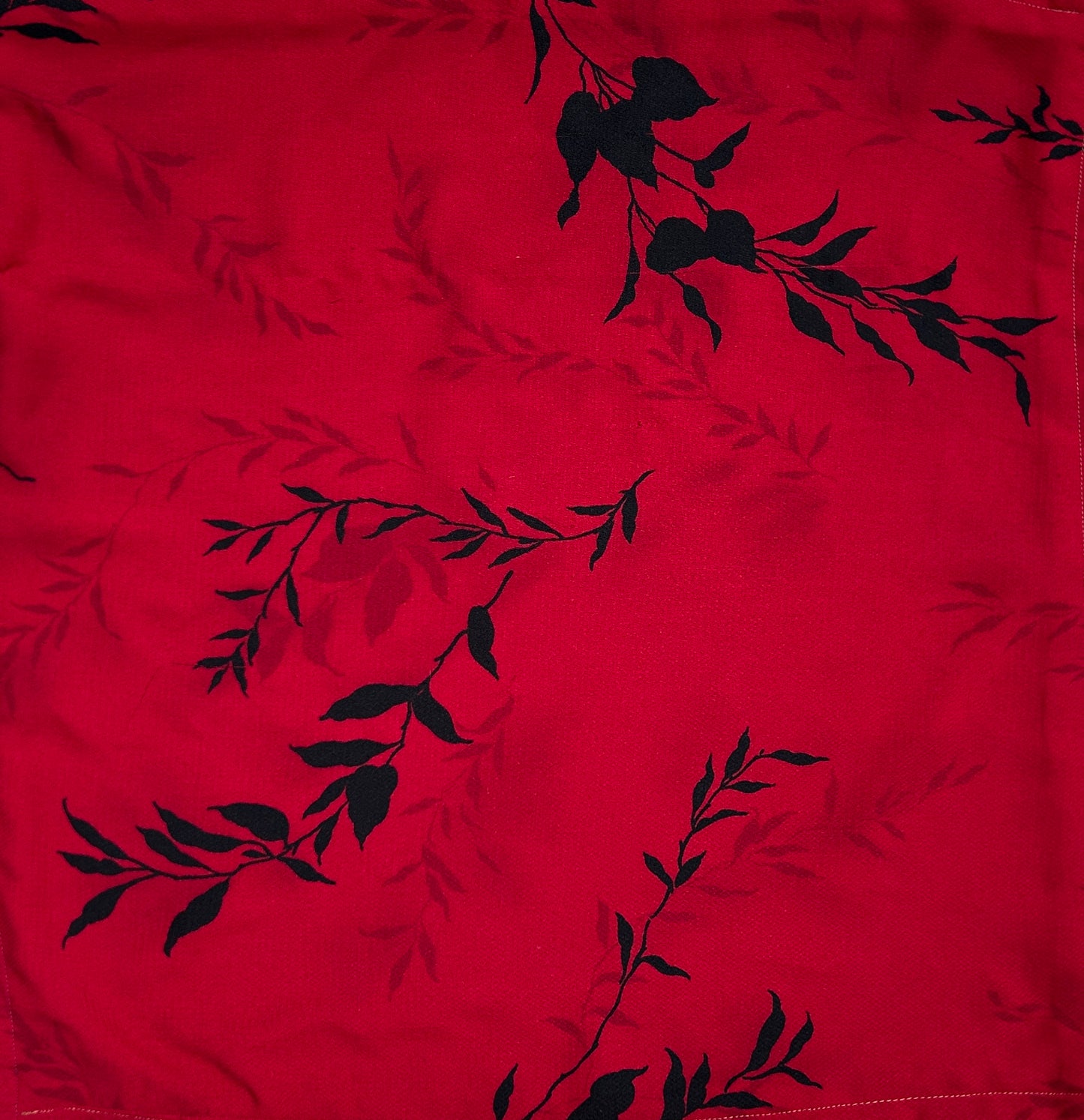 Red with Black Flowers Bandana