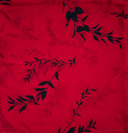 Red with Black Flowers Bandana