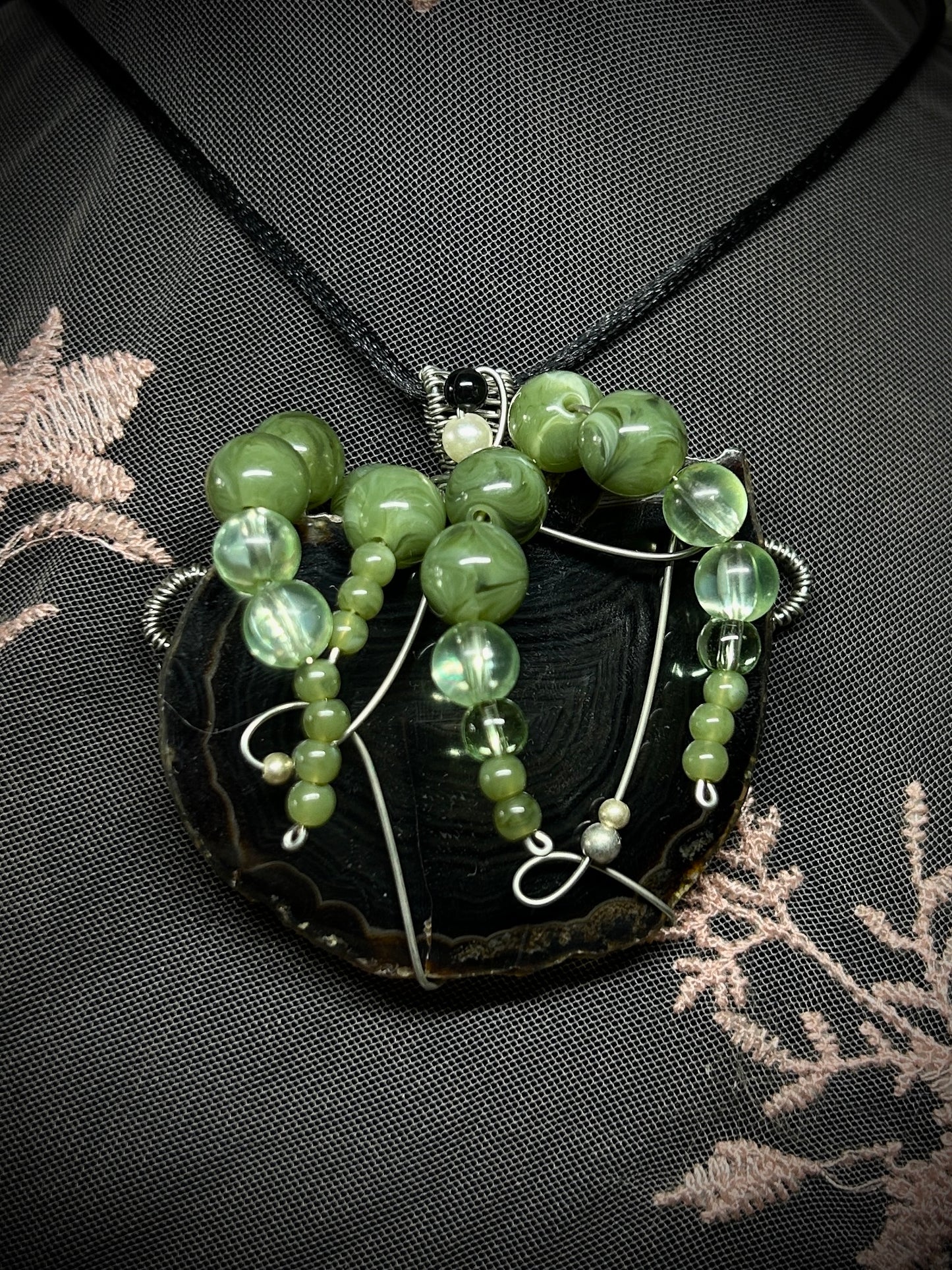 Agate Slab Wizard Cauldron Necklace