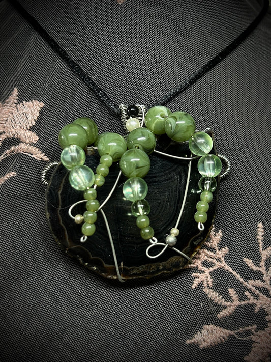 Agate Slab Wizard Cauldron Necklace