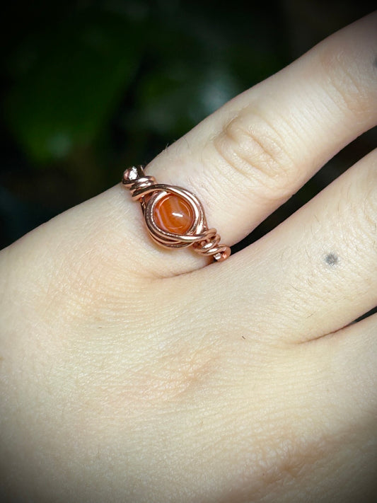Carnelian Rose Gold Ring