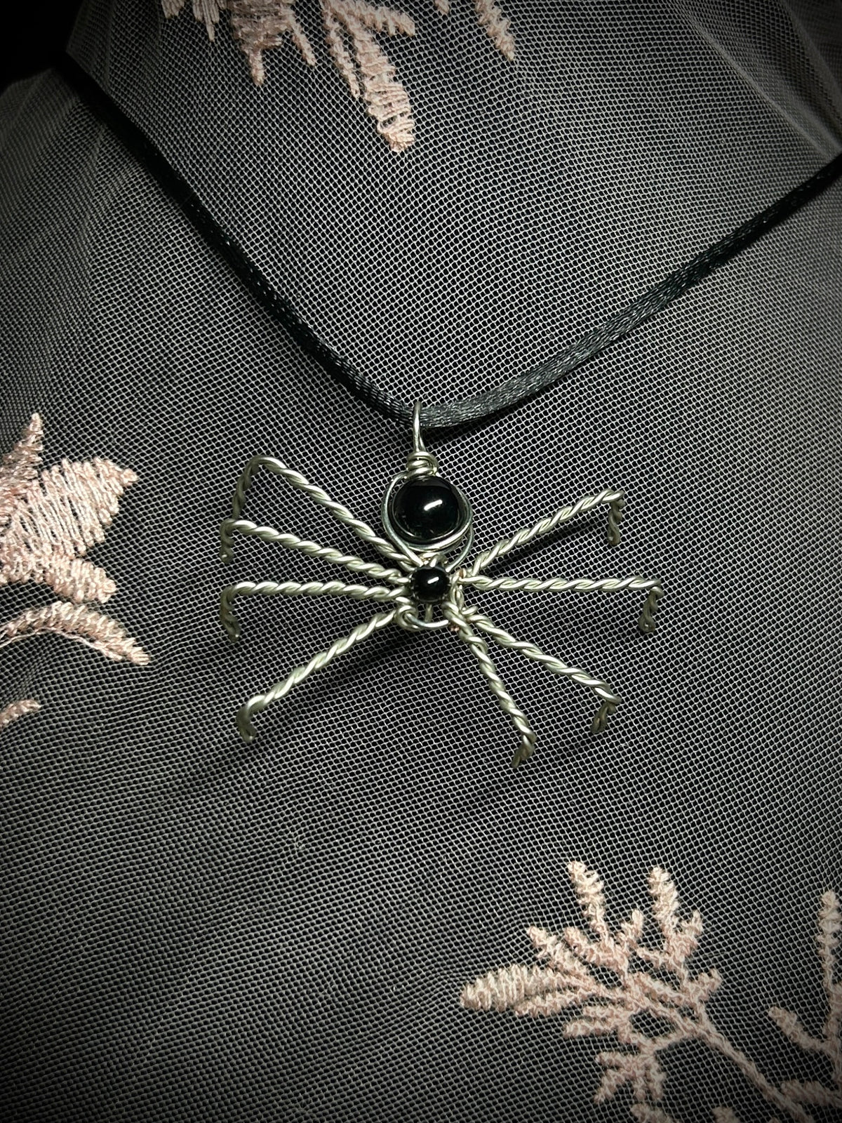 Silver Spider Necklace