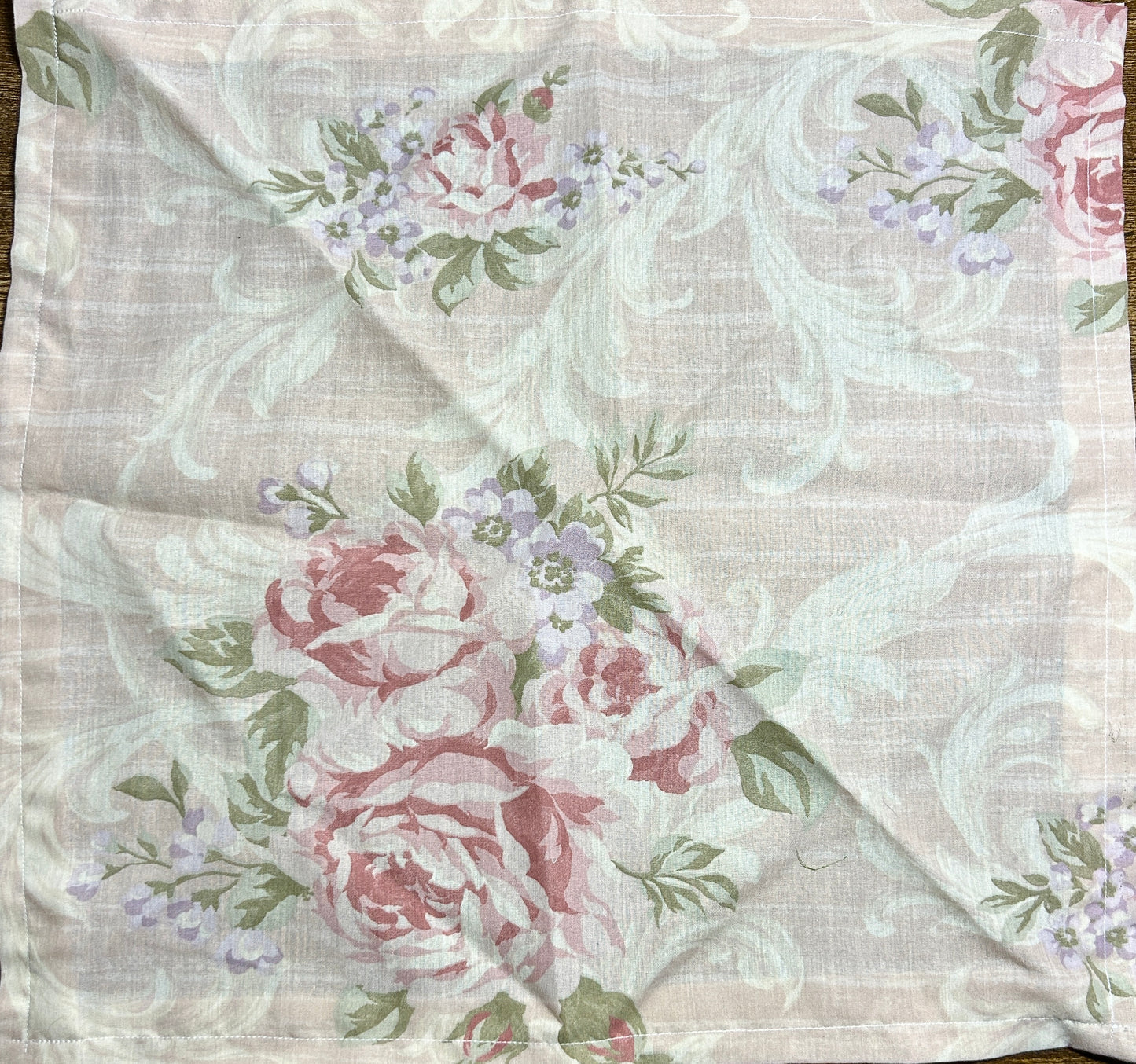 Roses on Cream Ornamental Background Bandana