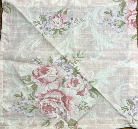 Roses on Cream Ornamental Background Bandana