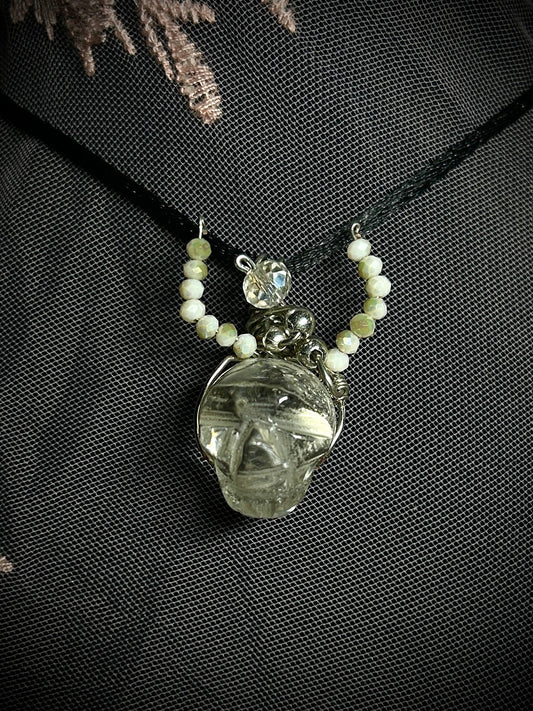 Steer Head Skull Quartz Necklace
