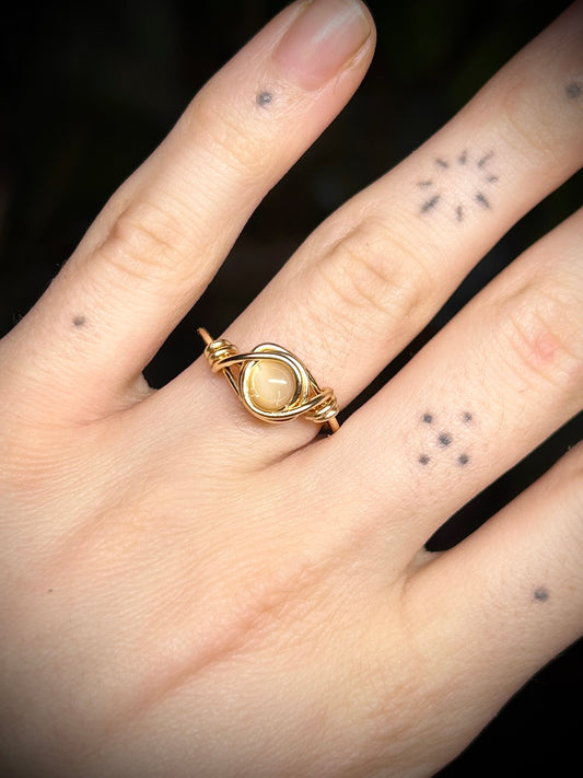 Mother of Pearl Gold Ring
