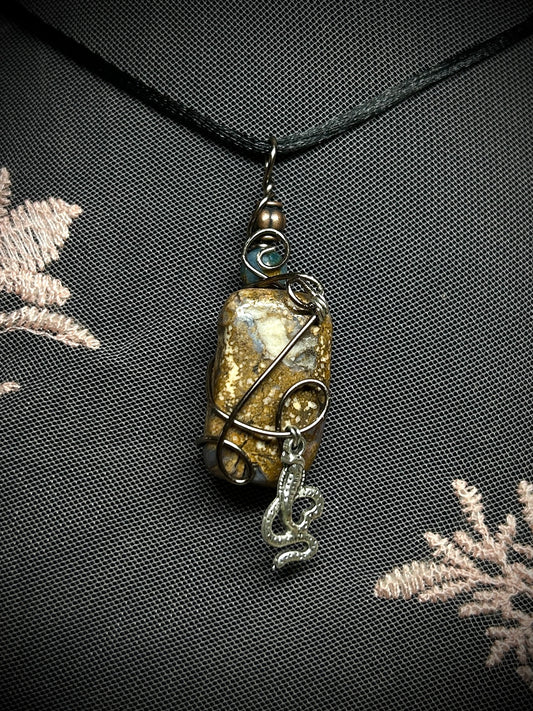 Pietersite with Snake Charm Necklace
