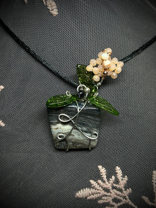 Sardonyx Orchid Necklace