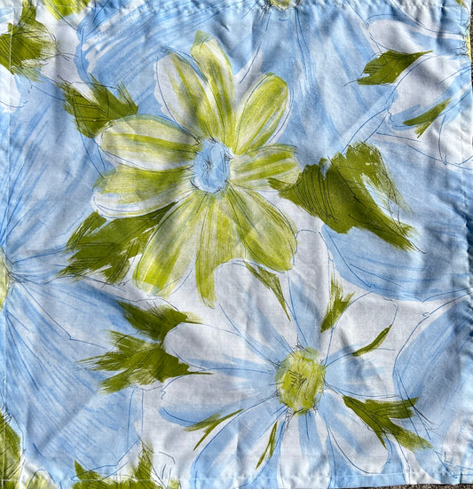 Green & Blue Large Floral Print Bandana