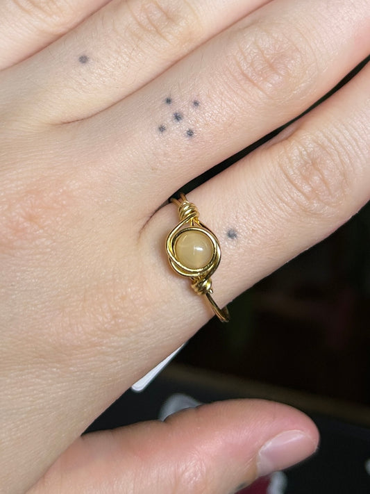 Mother of Pearl Gold Ring