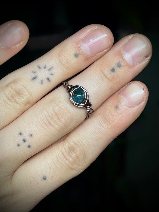 Lapis Dark Silver Ring