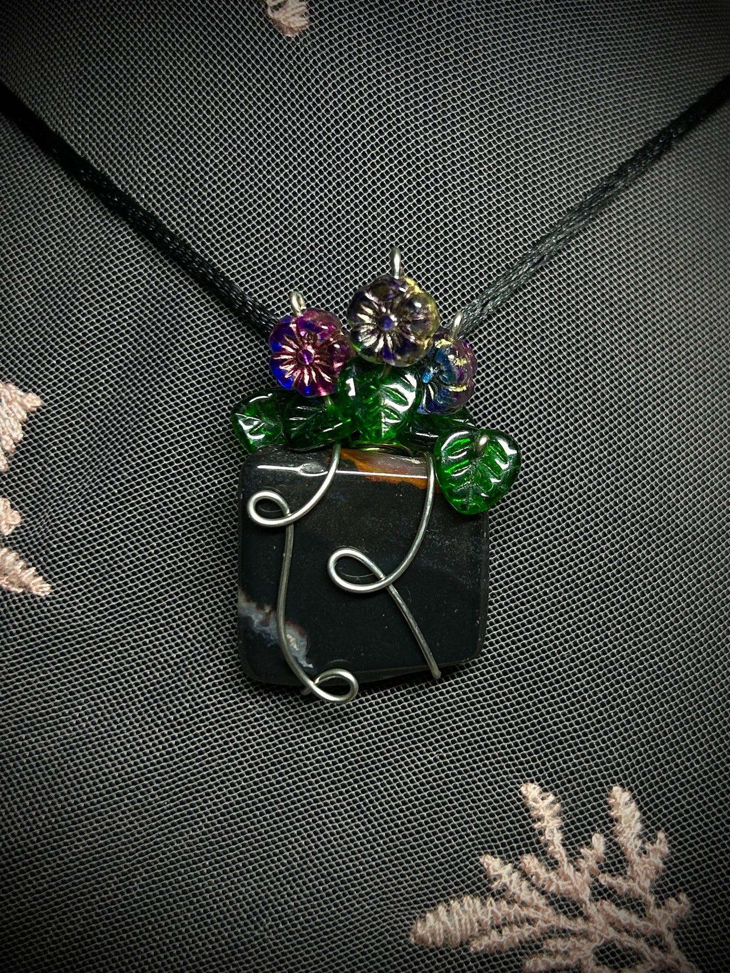 Sardonyx African Violet Necklace